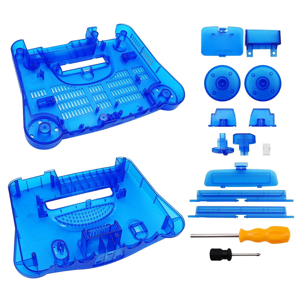 Caso Shell plástico transparente para Nintendo, Substituição translúcida, 64