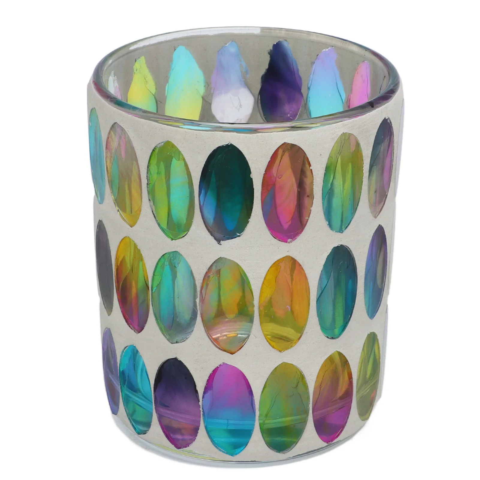 

Mosaic Tea Light Holder Colorful Glass Mosaic Style Vivid Luster Glass Candle Holders For Bedroom Office Bar