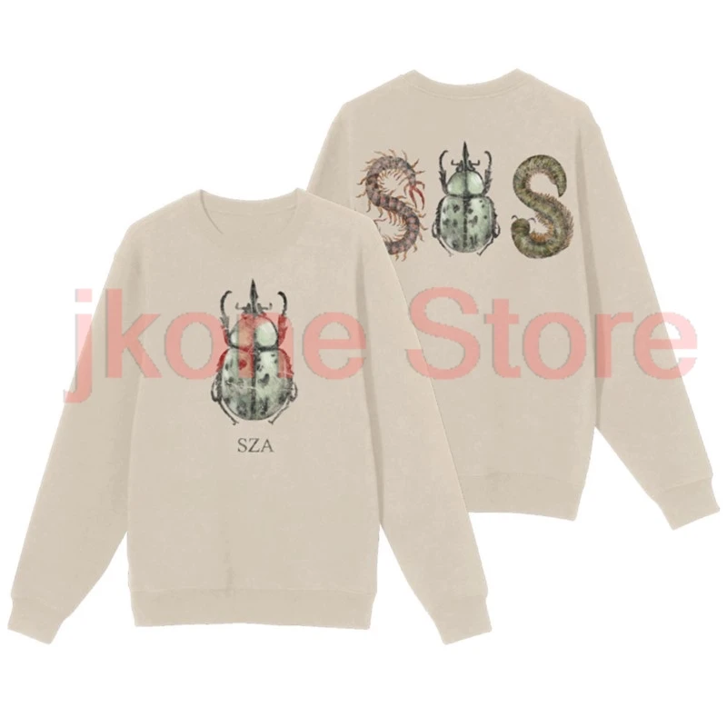 SZA SOS Deluxe Natural Merch Crewneck Sweatshirts Streetwear Winter Women Men Long Sleeve Sweatshirts