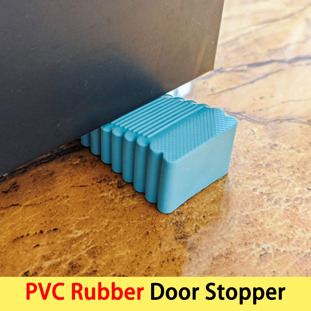 1-10Pcs PVC Rubber  Safety Door Stopper Multi‑color Non‑Slip Door Wedge Anti‑Collision Door Holder Use No Need to Punch Hole