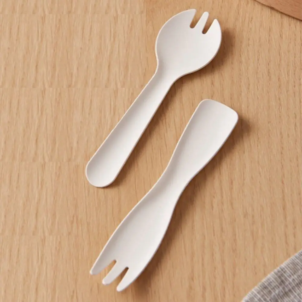 100Pcs Individual Packing Disposable Spoon Fork Eco-Friendly Degradable Ice Cream Spoons Durable Thickened Dessert Cake Scoop