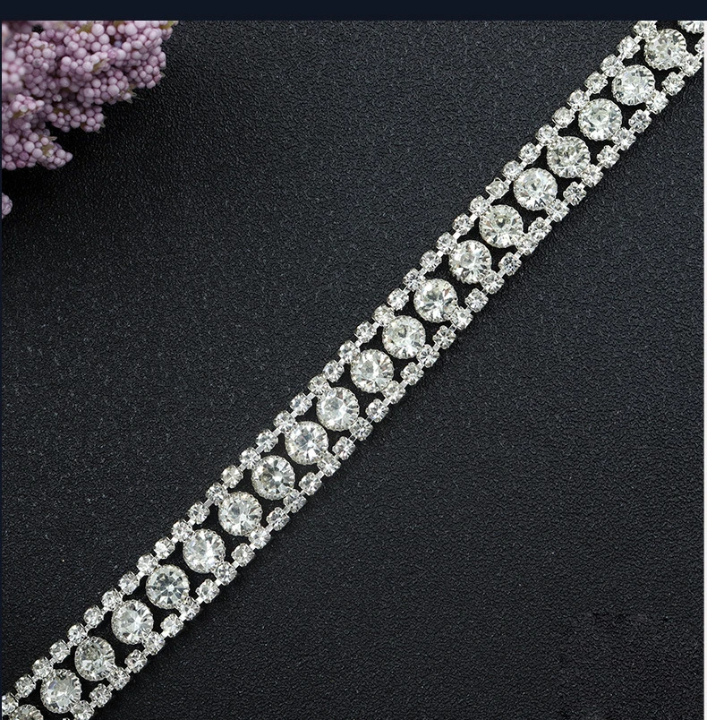 10 Yards Strass-Kette Kristall-Diamant Kleidungszubehör DIY Handwerk Party-Dekoration Geschenk Strass-Band Nähzubehör – Detail 5