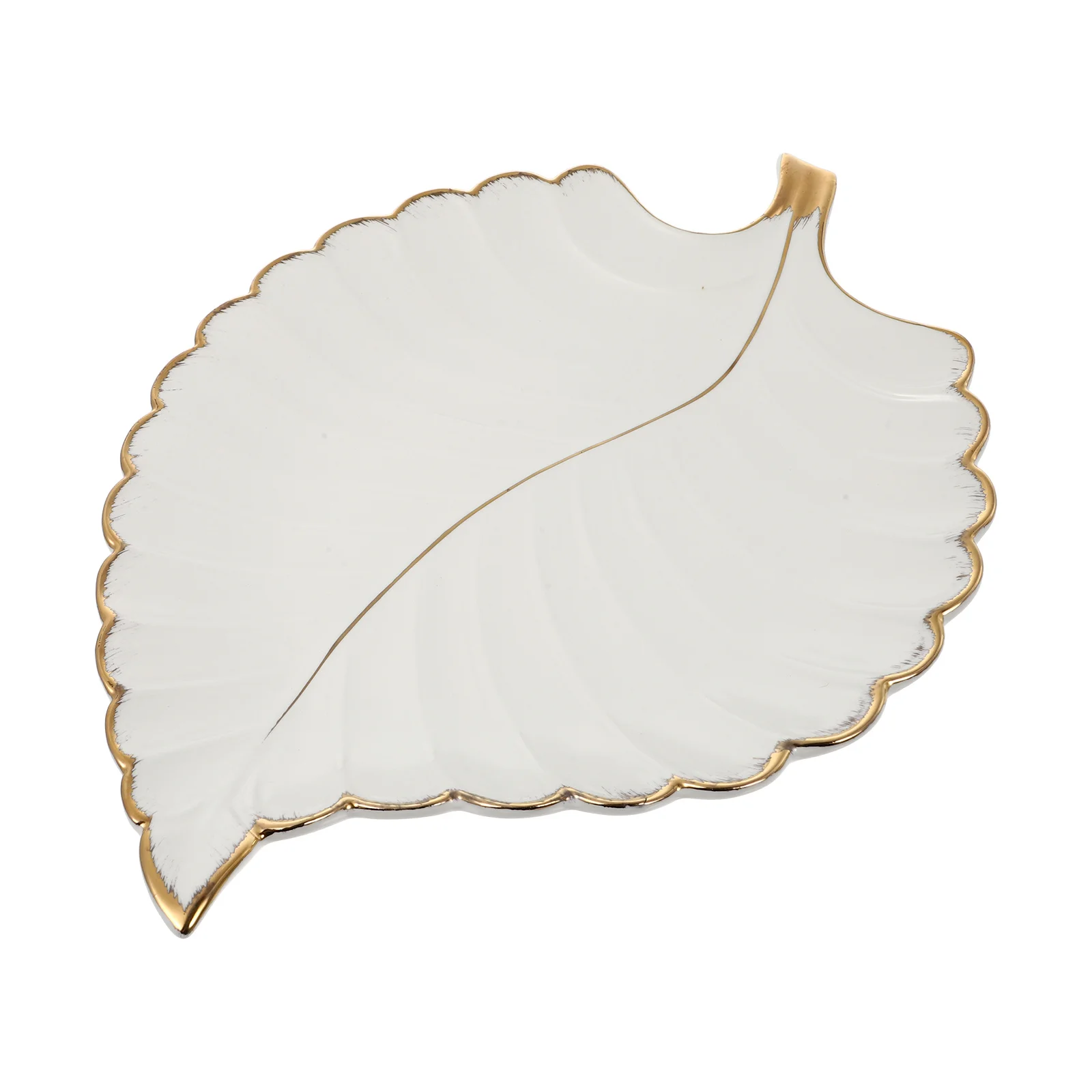 1Pcs Ceramic Leaf Shape Storage Tray Jewelry Organizer Decorative Desktop Holder for Rings Earrings Accessories