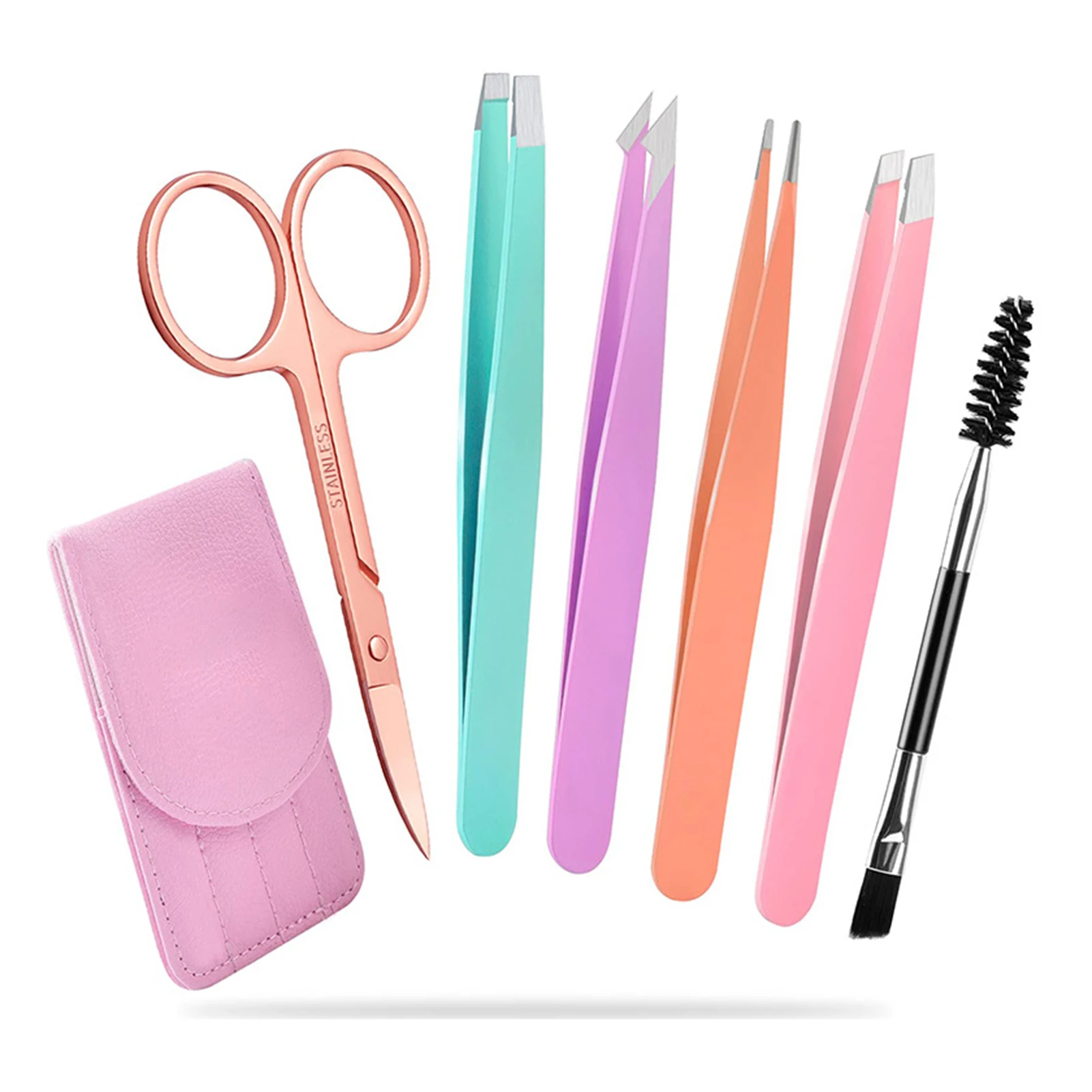 Pinzetten-Set, professionelles Pinzetten-Set aus Edelstahl für die Augenbrauenformung und Haarentfernung, professionelles Beauty-Tool mit Tasche