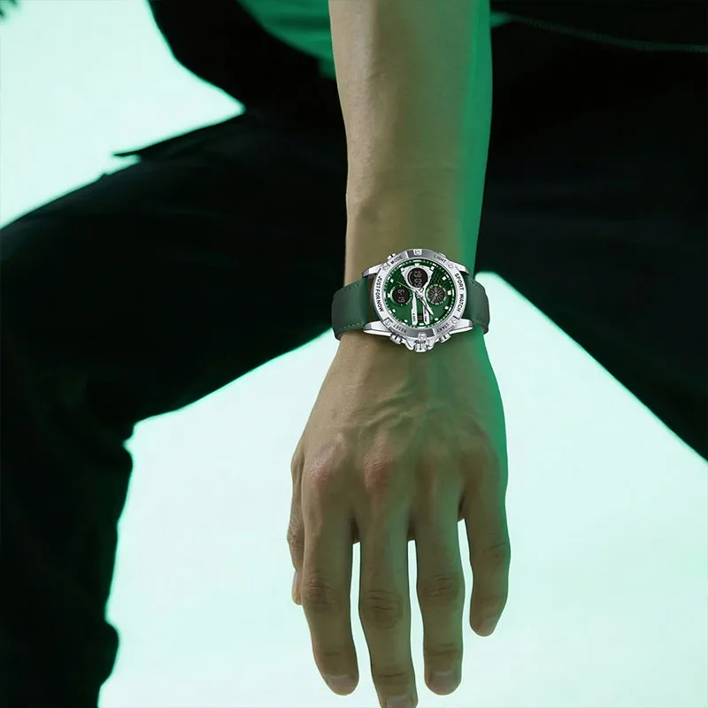 فوكس بوكس 2026 ماركة الساعات الفاخرة رجالي مقاوم للماء تاريخ مضيئة ساعات رجالية توقيت مزدوج كوارتز ساعة حائط هدية رجالية montres hommes #4