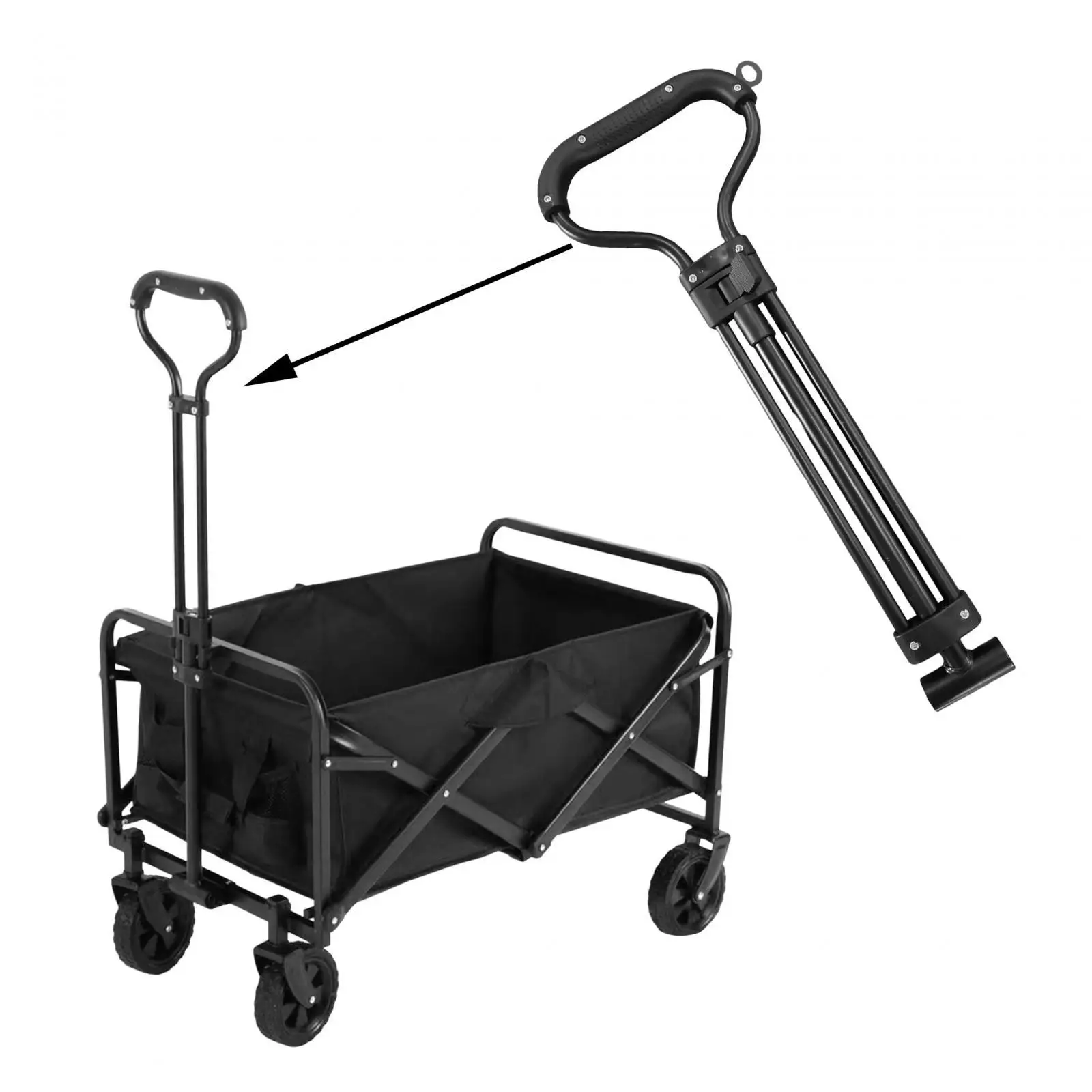 Pull Handle Replacement for Collapsible Wagon Cart Shopping Cart Beach