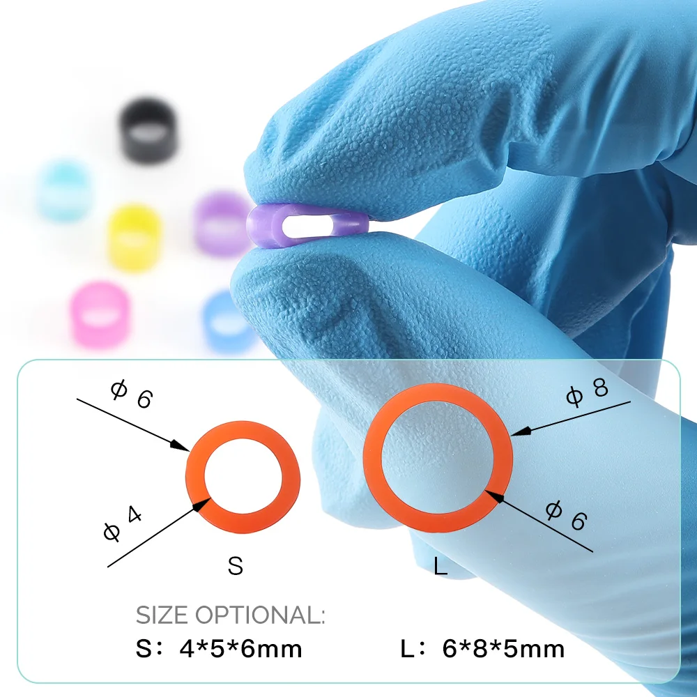 AZDENT 100 sztuk/pudło pierścień z kolorowym kodem dentystycznym, wielokolorowy, w autoklawie, uniwersalny silikonowy Instrument dentystyczny