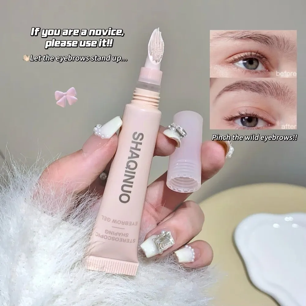 Gel de sobrancelha de laminação 3D à prova d'água Effetto de laminação 3D Escova de silicone Gel de sobrancelha à prova d'água à prova de suor Gel de sobrancelha à prova de manchas