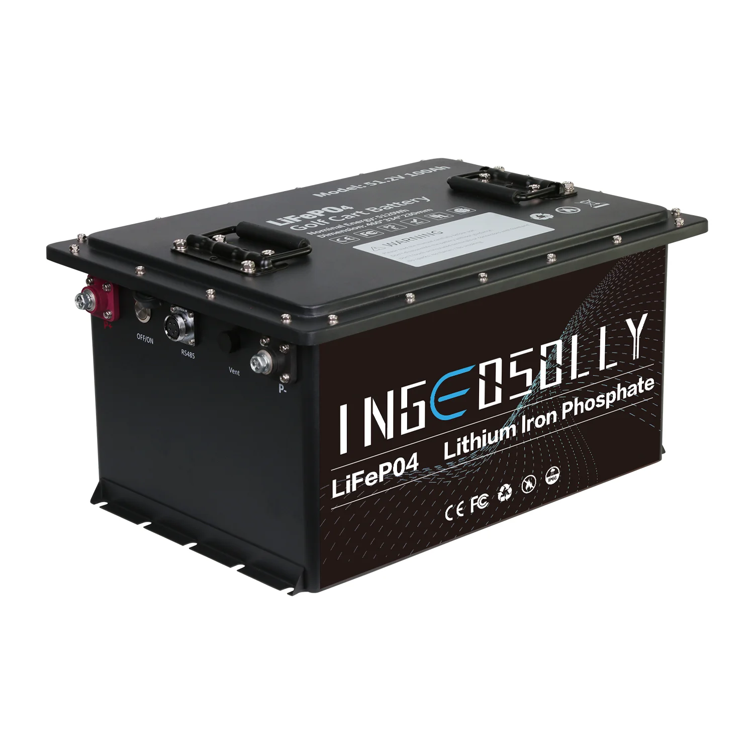 Hot Selling 48V Lithium-ion Battery 100ah LiFePO4 battery 51.2V 100ah Golf Cart Battery With Bluetooth High Temperature Wraning