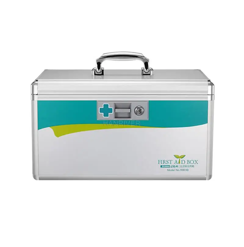 

Aluminum alloy cabinet domestic large lock first-aid kit, household receive box household items Items box