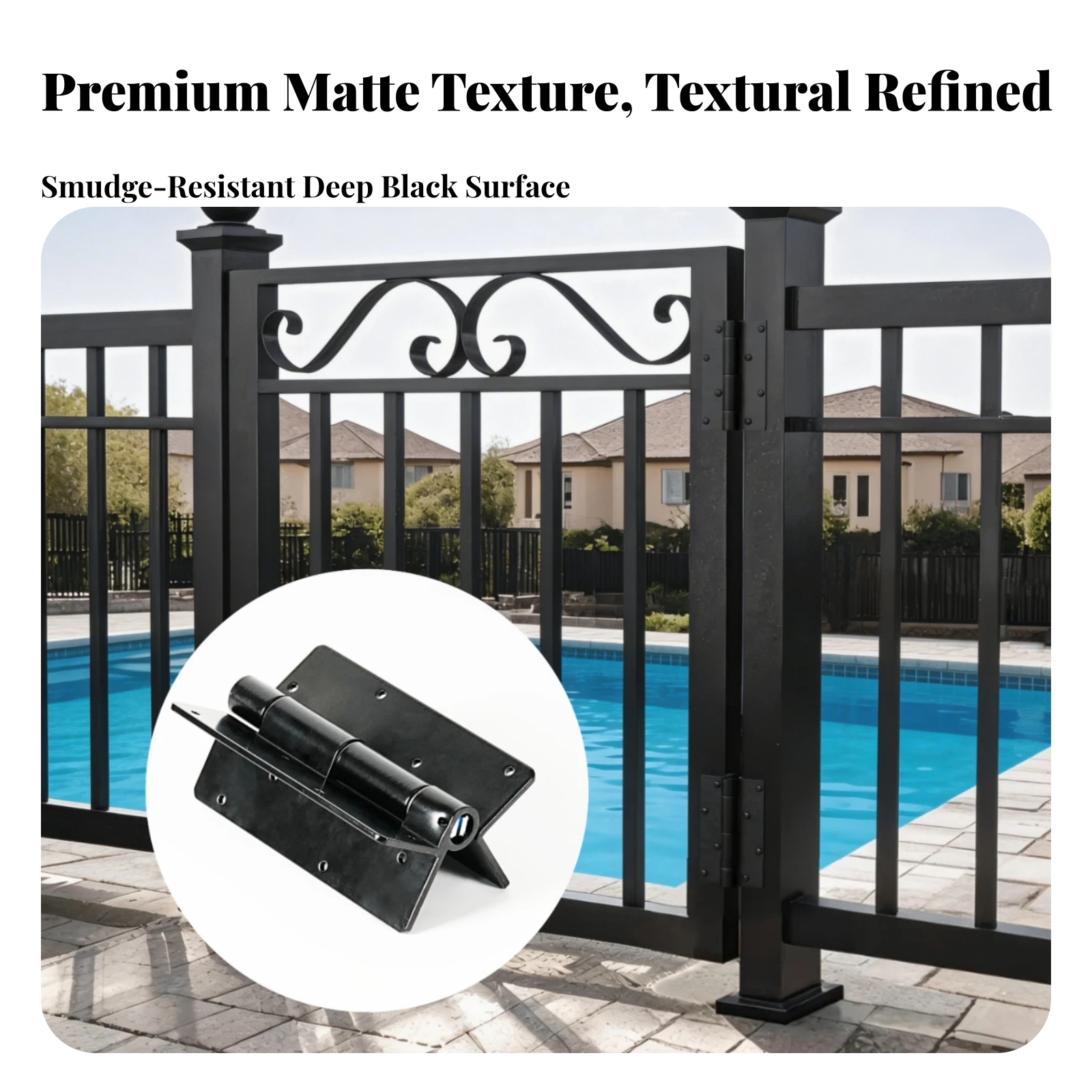 2 Pieces Self-Closing Gate Hinge Heavy-Duty Fence Gate Hinge Hardware Rustproof Rust-Proof for Contractors, Garden Gates, Fences