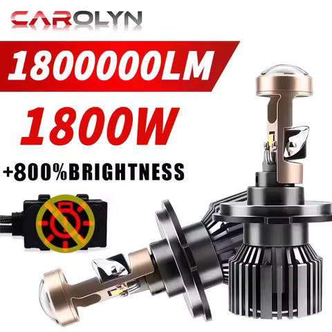 1800W 1800000LM H4 H7 Canbus Car Headlight Mini Lens H11 H8 9005 9006 HB3 HB4 LED Projector Bulb 6500K Auto Motorcycle Mini Lens
