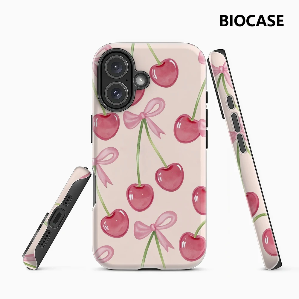 Pink Cherries IPhone 17 Must-Haves Handyhülle für IPhone 17 16 15 14 13 12 118 Pro Max Plus Doppelschichtige Rückseite