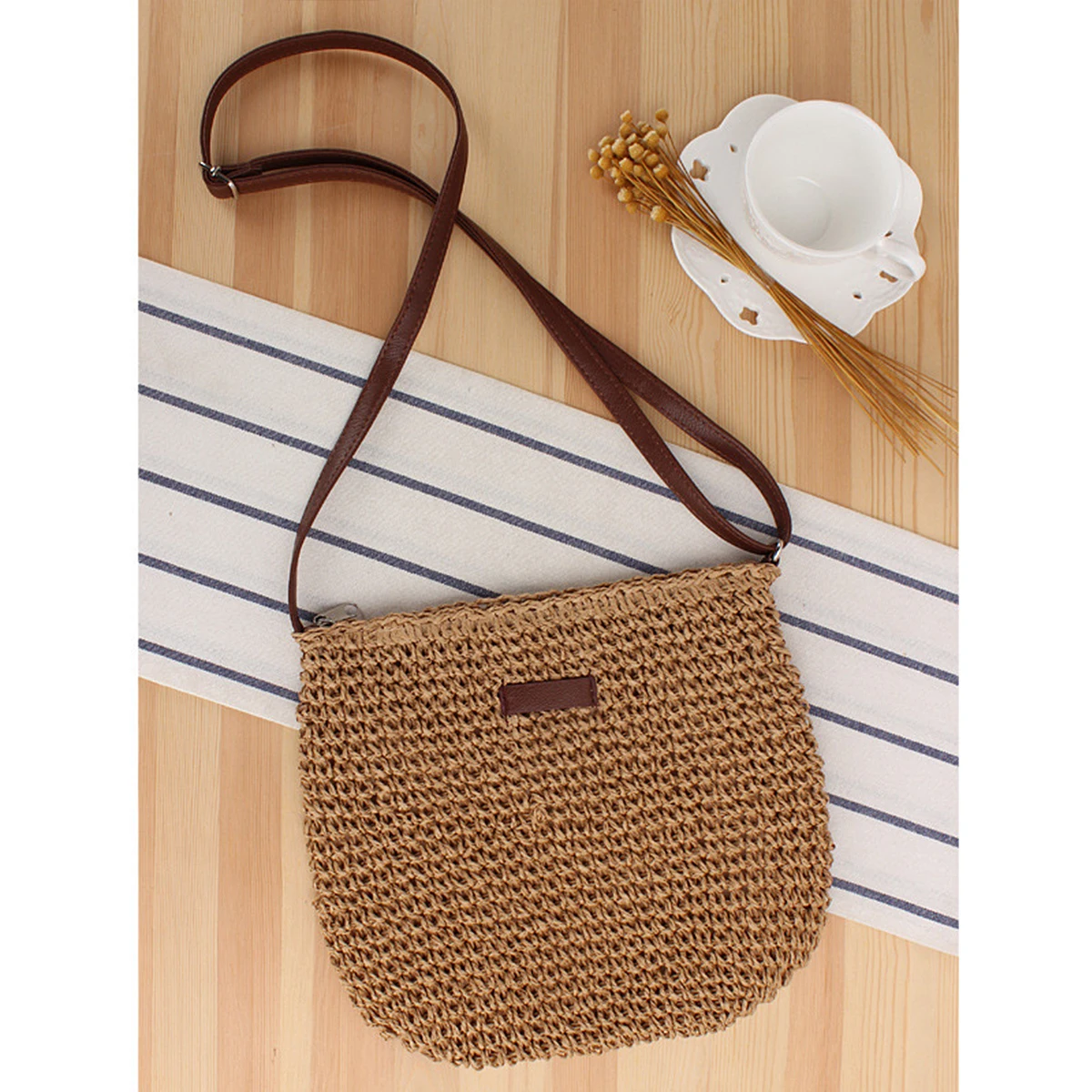 Niche Commuter Crossbody Woven Bag Korean Fashion Beach Bag New Tide Ins Casual Straw Bag Korean Fashion Beach Bag