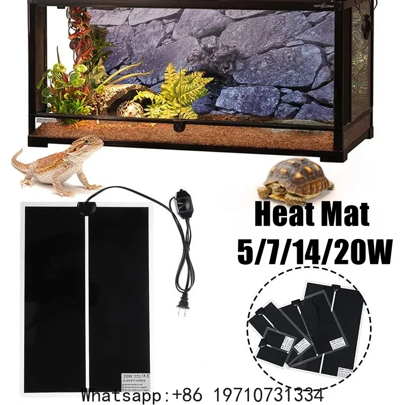 110V 5W-20W for Climbing Pet Heating Warm Pad Adjustable Temperature Controller Incubator Mat Tools Terrarium Reptiles Heat Mat