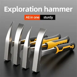 Multifunctional Hand Tool Camping Hammer High Carbon Steel Professional Geological Hammer Integrated Forging Claw Hammer