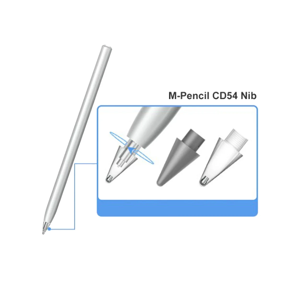 Replacable Pencil Tips for Huawei M-Pencil 2Nd Stylus Touch Pen Tip M-Pencil 2Generation CD54 NIB Pencil Tip-Grey