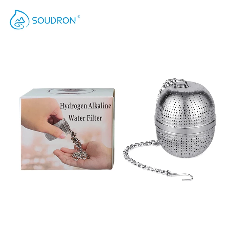 304 الفولاذ المقاوم للصدأ القلوية تصفية كرة الماء قابلة لإعادة الاستخدام مرشح شبكي المنزلية الكهربائية الحجر القلوية تصفية المياه