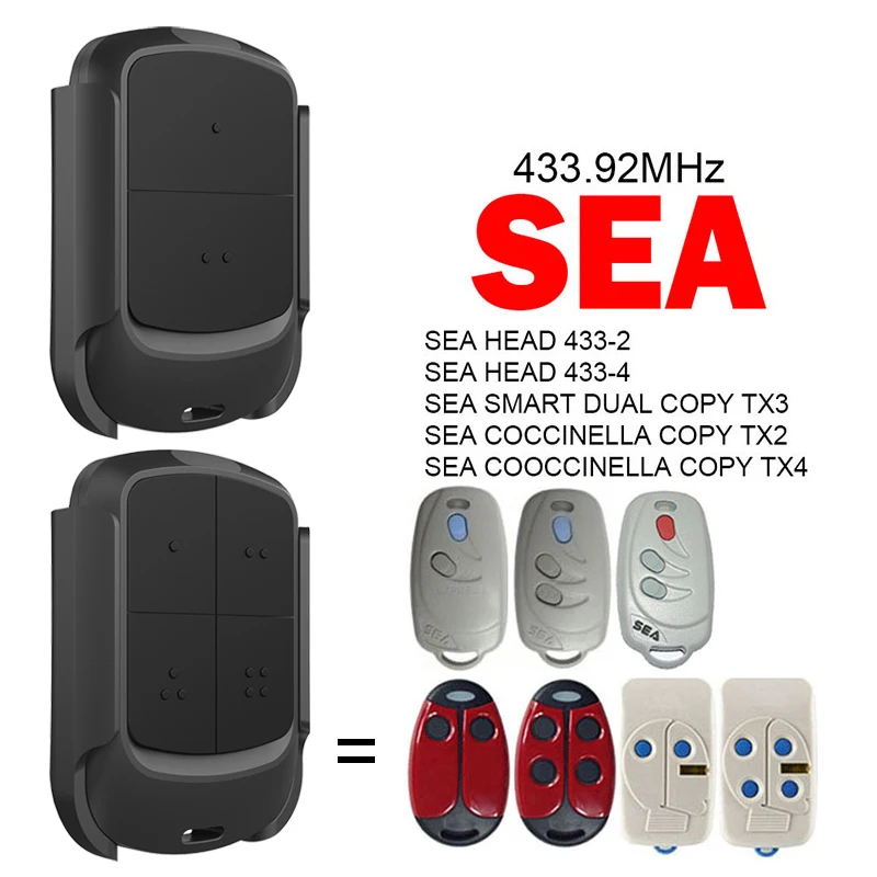 

Clone SEA Remote Control For SEA HEAD 433-2 433-4 SMART DUAL COPY TX3 TX2 TX4 COOCCINELLA COCCINELLA Garage Door Remote Control