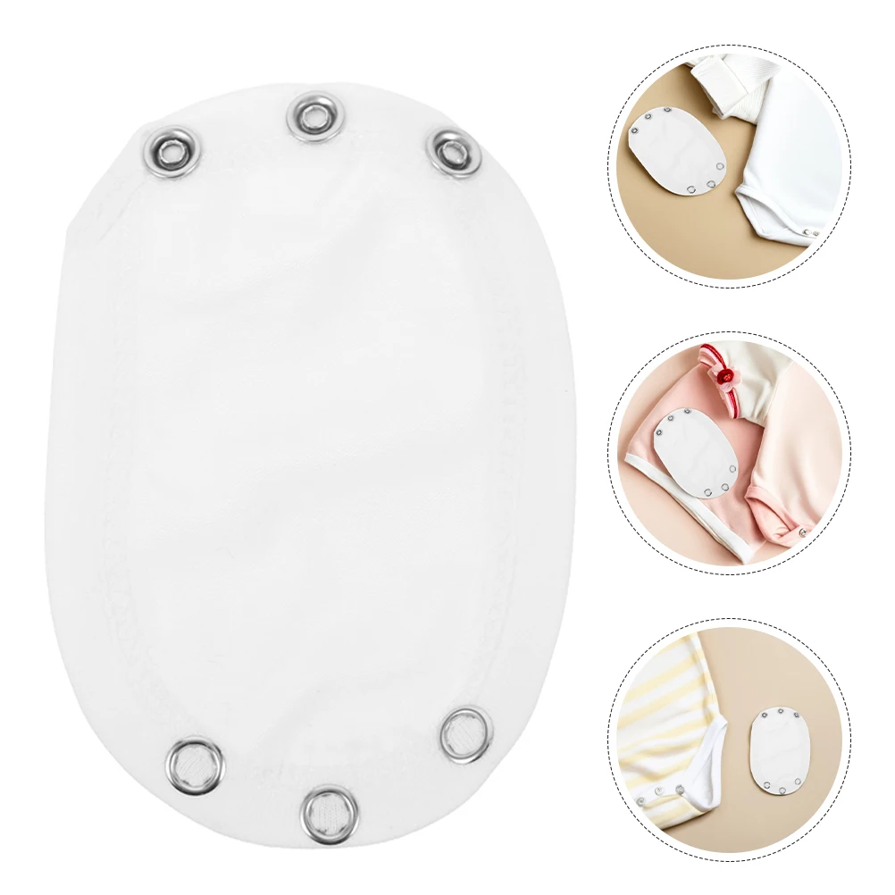 

2pcs 2 Pieces Baby Grow Extender Double Layer Cotton Bodysuit Snap Button Adjustable Long Pad For Newborn Leak Protection