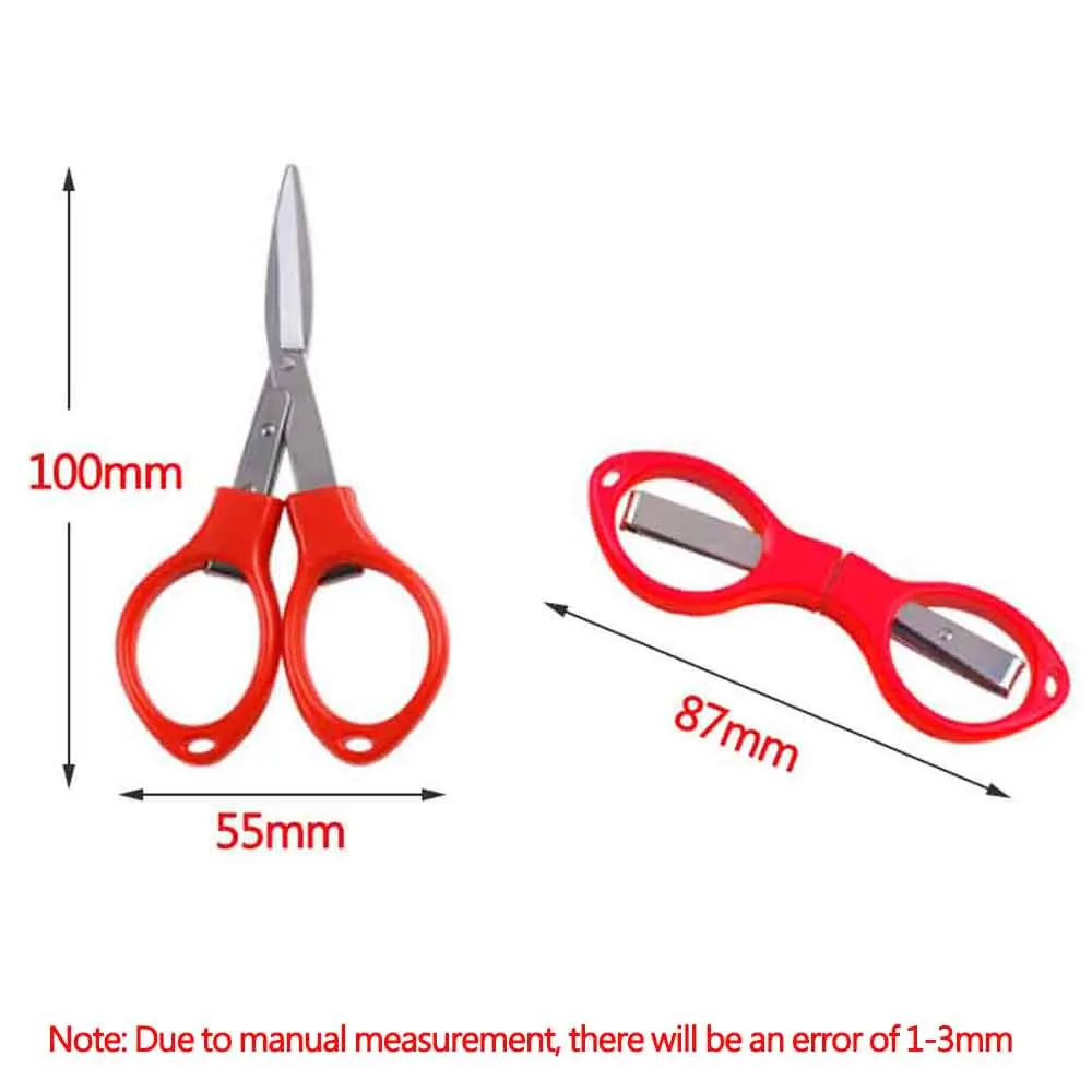 50PCS Fishing Line Cutter Folding Scissor Multifunction Scissors Plastic Handle Stainless Steel Tackle Tool Cutting Wire