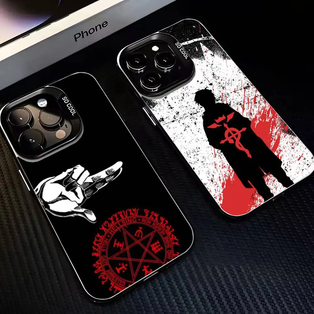 

F-Full M-Metal Alchemist Alchemy Phone Case For iPhone 16,15,14,13,12,11,Mini,Pro,MAX Black Matte Shockproof Cover