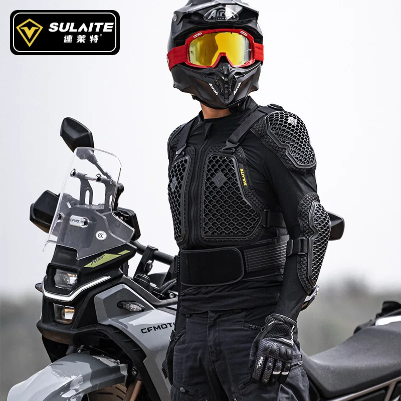 

SULAITE Motorcycle Armor Jacket Chest Back Elbow Protection All Season Off Road Motocross Road Bike Protector For Motorcyclists