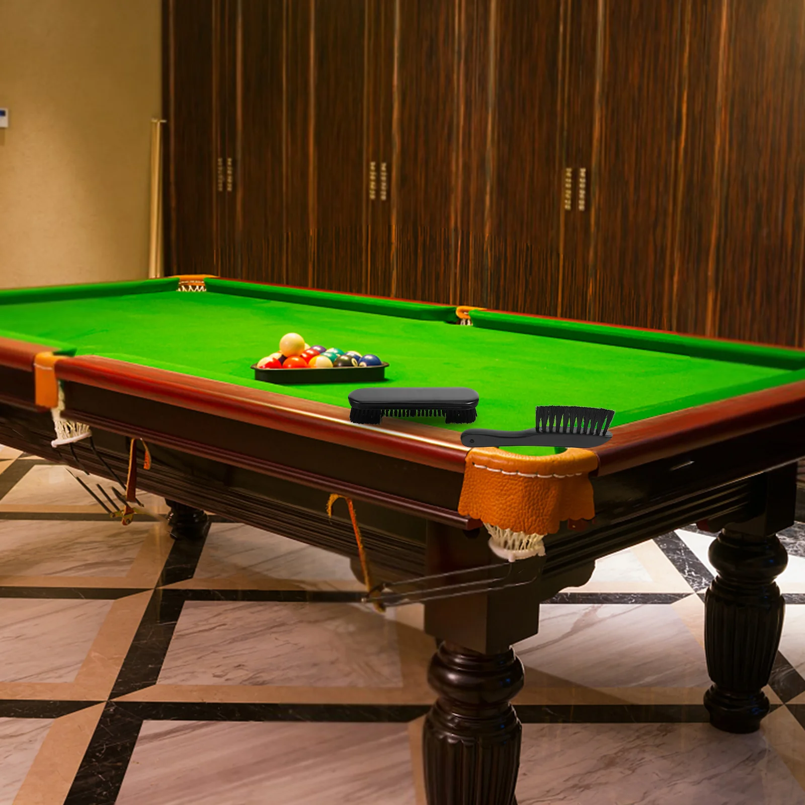 1 مجموعة فرشاة تنظيف طاولة البلياردو مقبض خشبي شعيرات النايلون طاولة مسبح السكك الحديدية الأنظف كفاءة إزالة الغبار ل #2