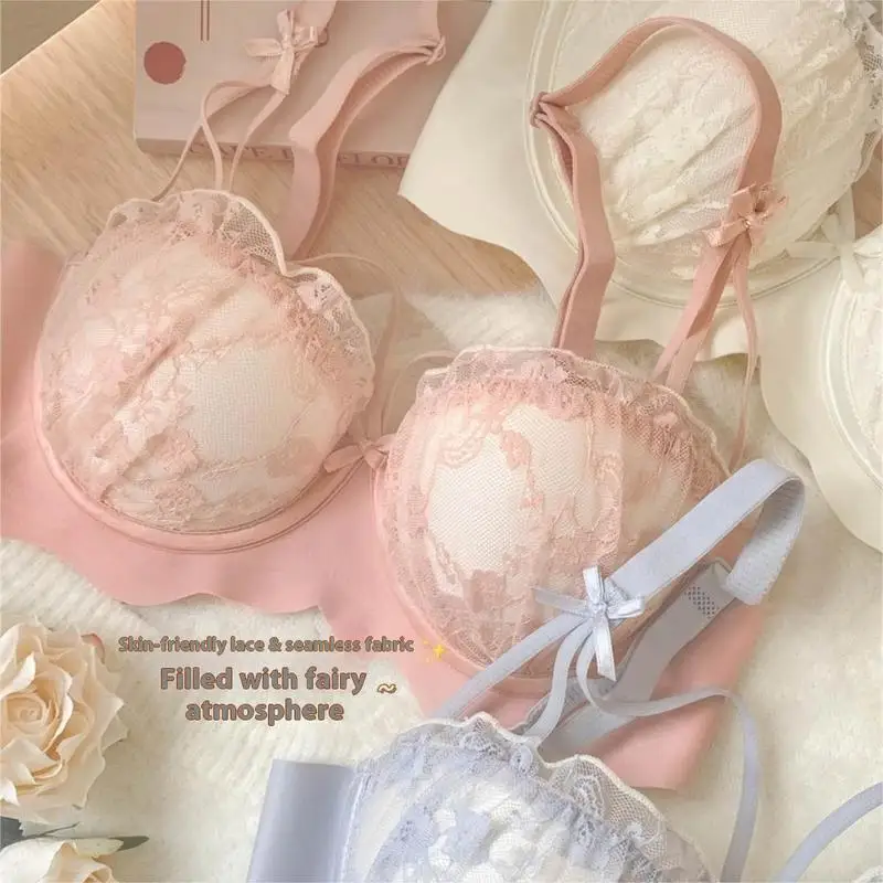 Беспроводной бюстгальтер для маленькой груди, собранный дизайн, против провисания, полное покрытие, сексуальный стиль Pure Desire, нижнее белье с принтом, свадебное белье