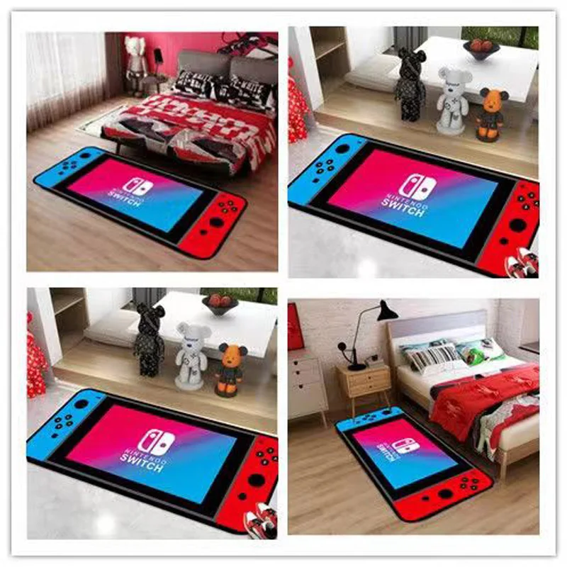 Funny NS Handheld Controller Game Console Carpet Living Room Bedroom Bedside Carpet Room Switch Esports Room Mat Floor Mats