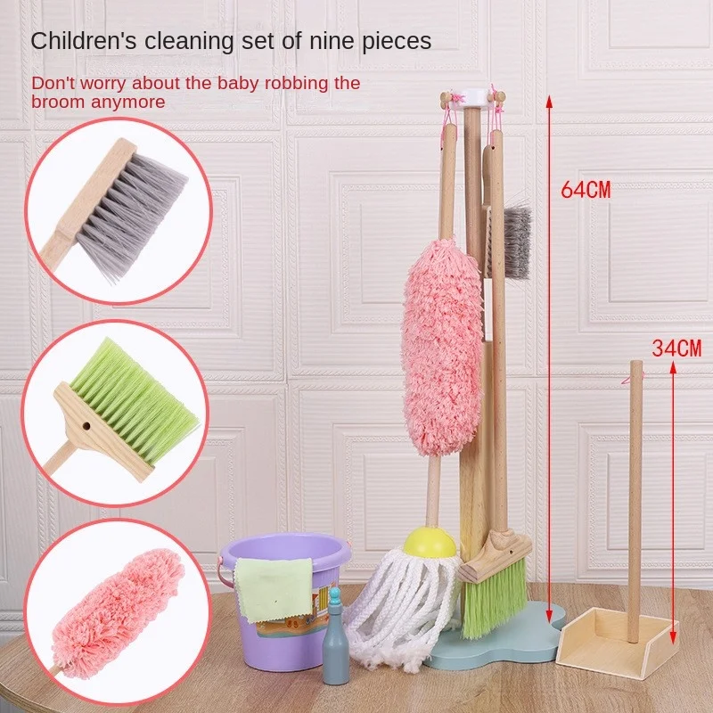 LazyChild Retractable Feather Duster Household Dust Cleaning Tool Kids Pretend Play Educational Toy