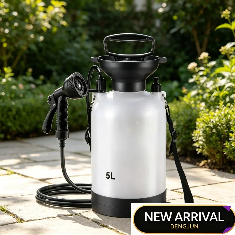 Portable 5L Hand Pump Outdoor Shower Device Beach Surf Rinsing Water Kit Camping Hiking Travel Picnic Outdoor Vehicle Washing