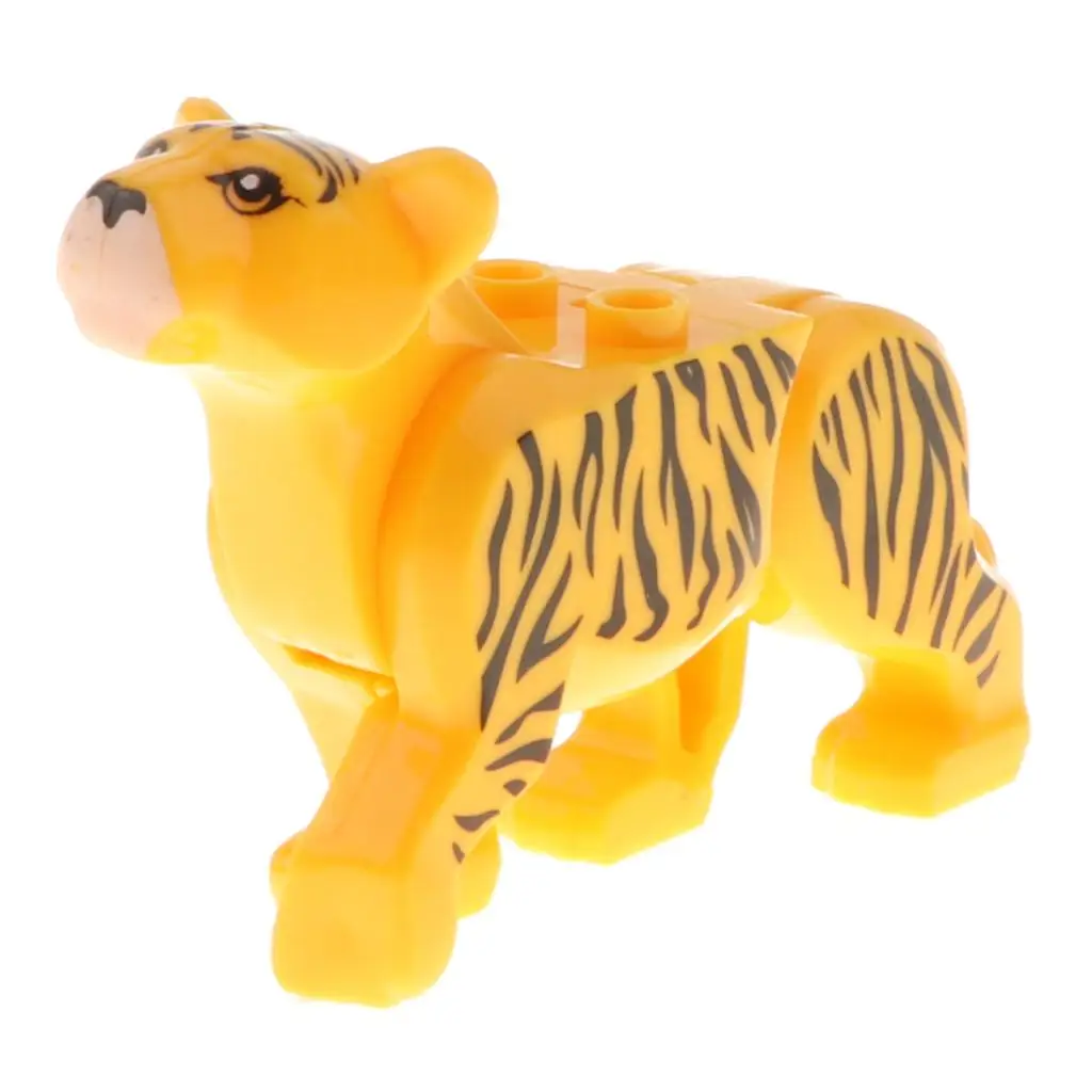 2-6Pack Kinderen Plastic Assemblage Dieren Bouwstenen Educatief Speelgoed-Tijger