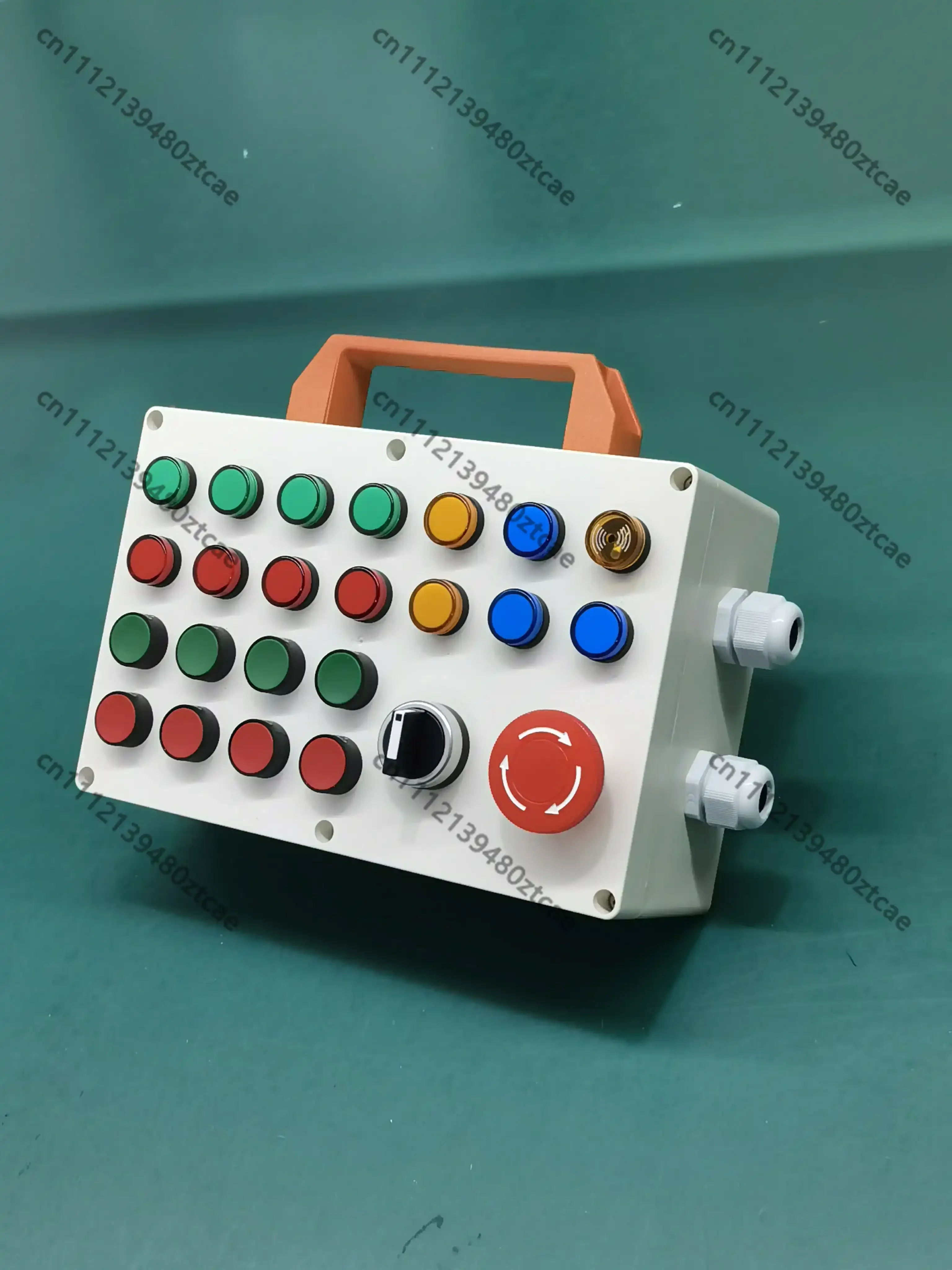 24 Holes Debug Push Button Box With Portable Handle Double Cable Outlet For Electrician Practical Learning Operation