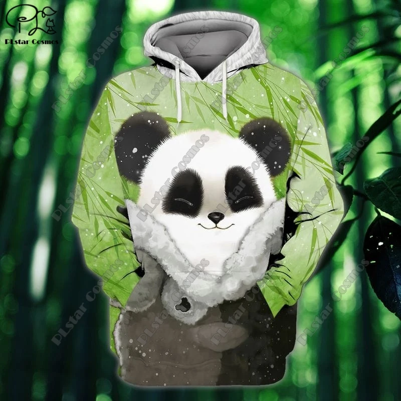 

3D printing new animal series love panda art unisex clothing fun casual hoodie/sweatshirt/zipper/jacket/T-shirt X-5