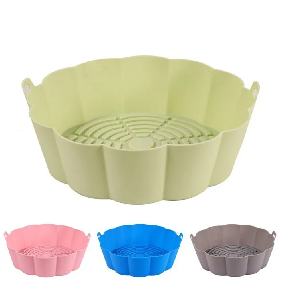 

2Pcs Multi-Function Air Fryer Silicone Pad Easy To Clean Cooking Air Fryer Silicone Liner Grill Pot Tray Pizza Plate