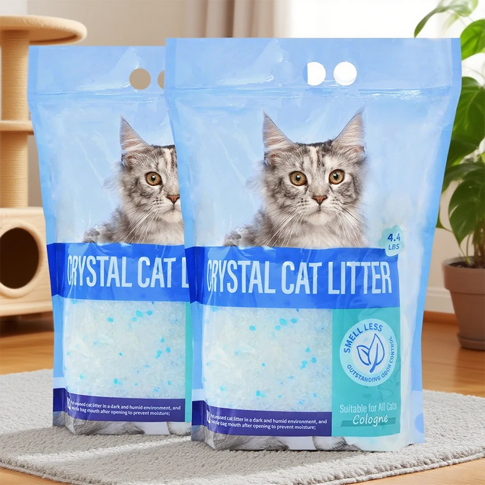 

STLF 2-Pack Combo Quick-Dissolving Cat LitterS Powerful Odour Control Low-Dust Crystal Non-Clumping Cat LitterS