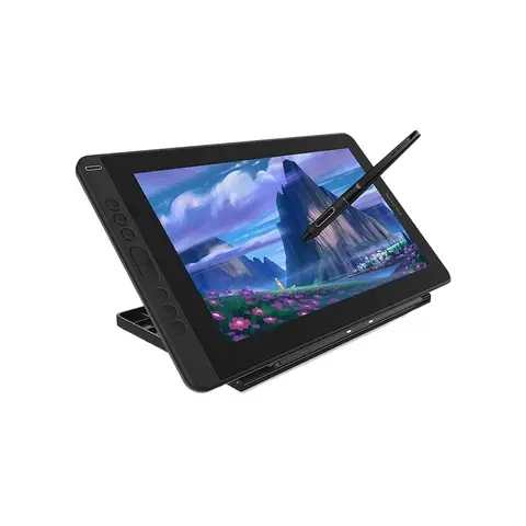 맨 위! Kamvas 13 검정색 그래픽 드로잉 태블릿 모니터 전체 라미네이션 드로잉 모니터 표현 영역 120%sRGB 266PPS(익스프레스 키 포함)