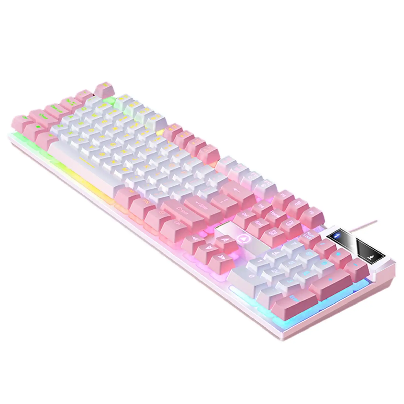 Mechanical Gaming Keyboard RGB Backlit USB Multimedia Controls for Desktop