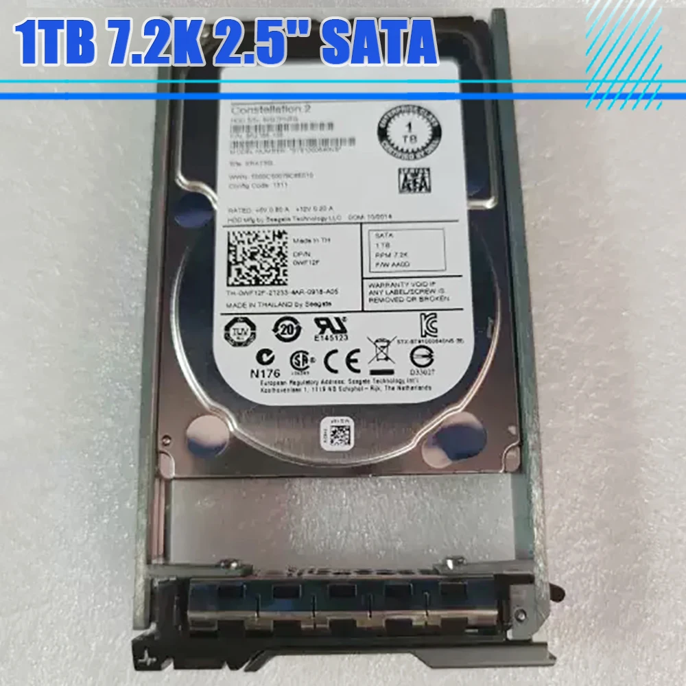 

HDD ST91000640NS 1TB 7.2K 2.5'' SATA 0WF12F Hard Disk For DELL