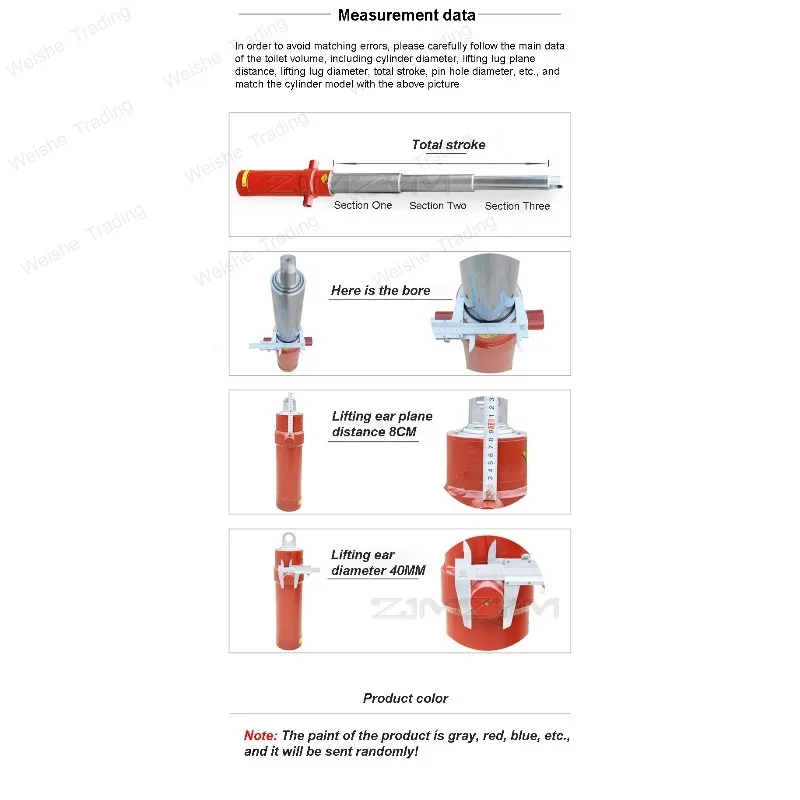 3TG-E71*750 One-way Multi-section Sleeve Type Hydraulic Cylinder Hydraulic Tool Agricultural Vehicle Retractable Top Accessories