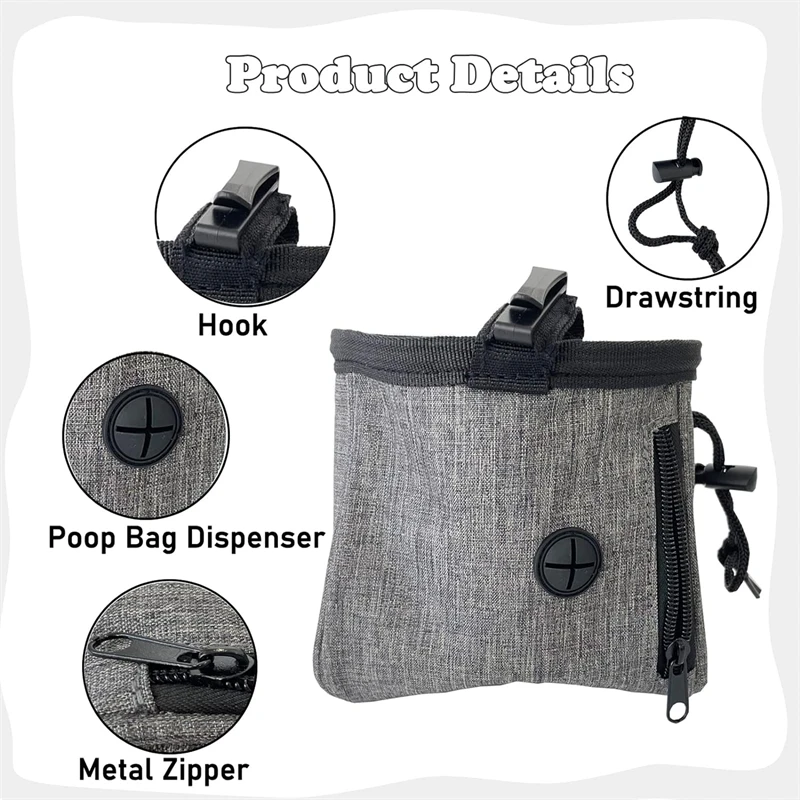 Portable Dog Training Treat Bag Puppy Snack Reward Waist Bag Pet Feed Pocket Walking Snack Pouch Detachable Supplies