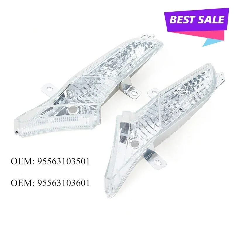 

For Porsche Cayenne 2007 2008-2010 Car Right Left Plastic Clear Front Side Marker Lights Signal Lamp 95563103501 95563103601