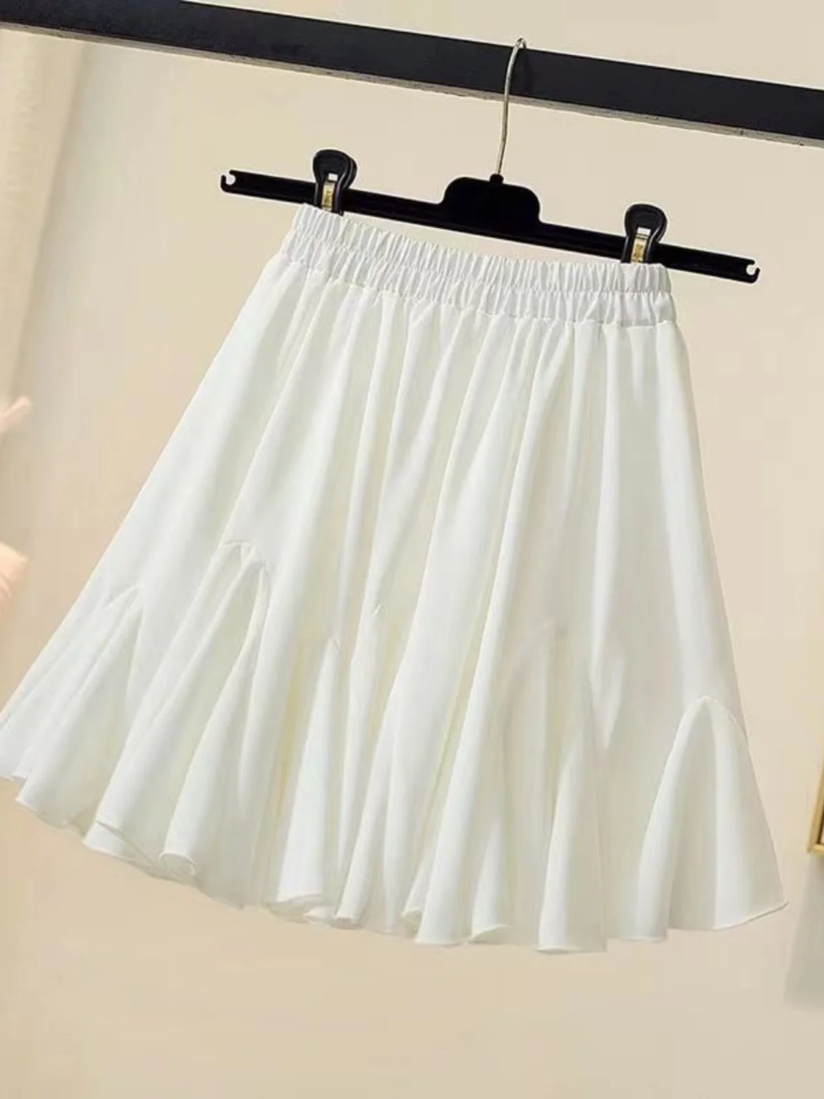 

Пушистая юбка с высокой талией, однотонная уличная юбка для женщин, юбка трапециевидной формы, летняя коллекция для детей 25-29 лет