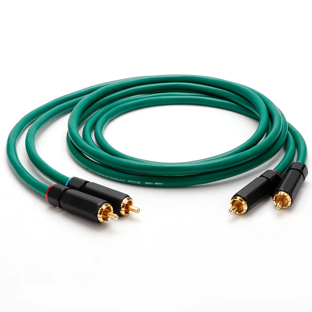 Pair Preffair RCA Cable Silver Plated 2RCA Cable Self Locking Audio Cable For Amplifier Amplifier CD DVD Player