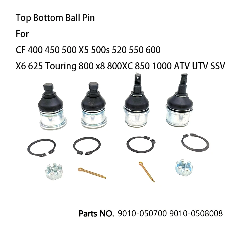 

4pcs Top Bottom Ball Pin for CF 400 450 500 X5 500S 520 550 600 X6 625 Touring 800 X8 800XC 850 1000 ATV 9010-050700 9010-050800