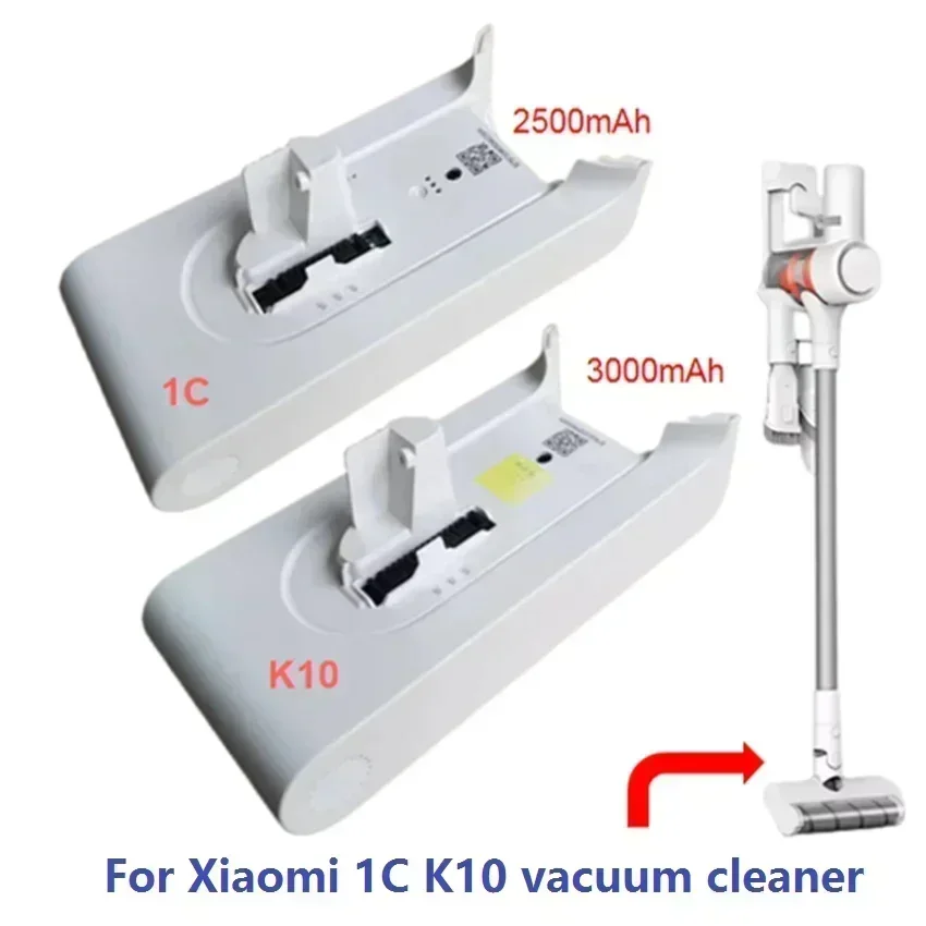 Substituição do pacote de bateria para xiaomi mijia 1c e k10 aspirador sem fio bateria de íon de lítio acessórios peças