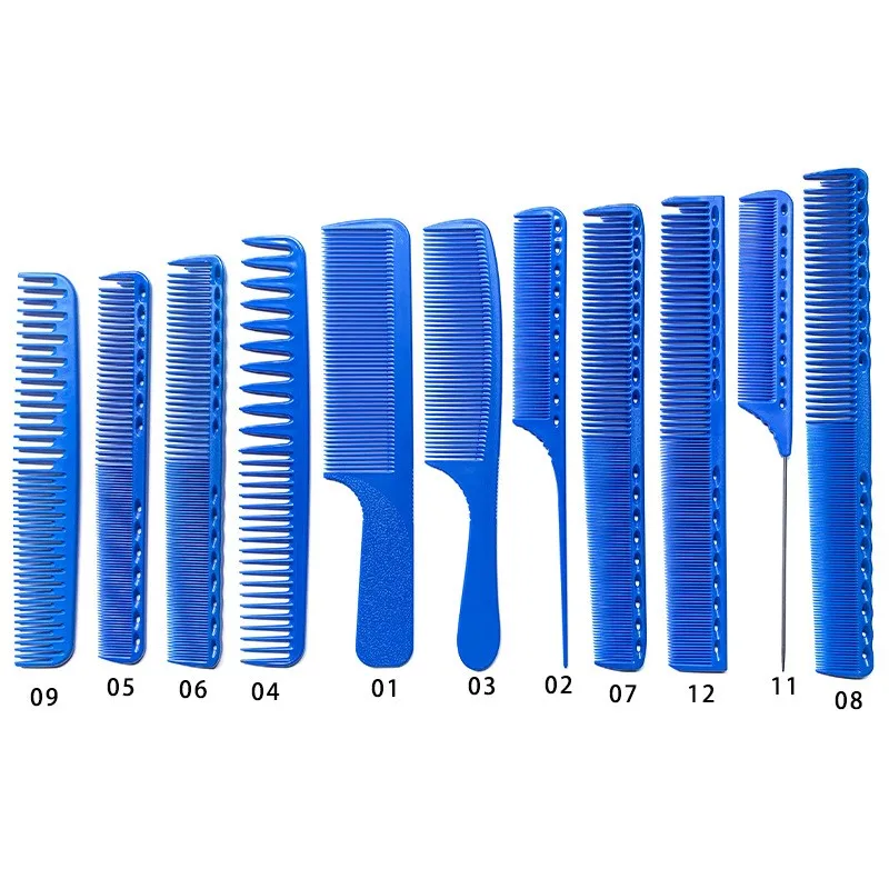 Blue Comb Set Hairdressers Special Cutting Comb Men Women's Short Hair Trimming Combs Barber Shop Professional Accessories Tools