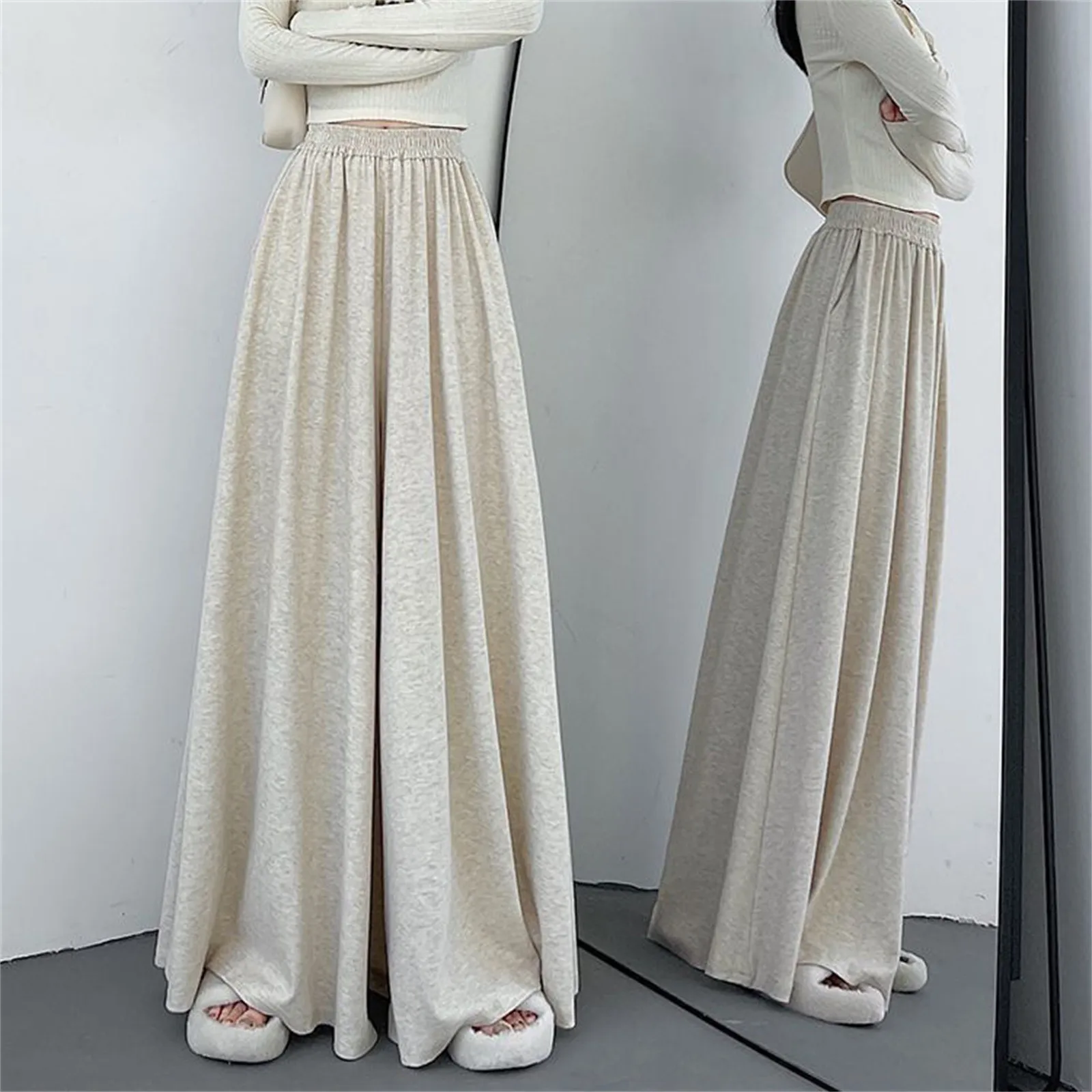 

2025 Women'S Pants Y2k High Waisted Wide Leg Pants Casual Pants Solid Trousers With Pocket pantalones de mujer