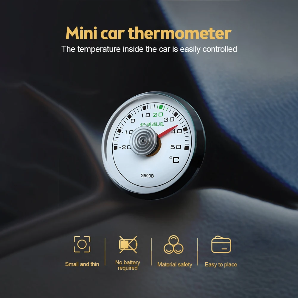 50mm High Accuracy Mini Temperature Gauge Car / Refrigerator Thermometer -20℃~20℃/-20℃~50℃ Temp Tester Self-Adhesive Temp Gauge